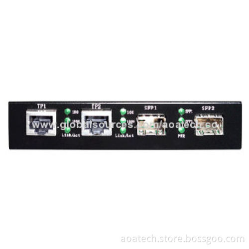 Media Converter with Two 10/100/1,000M UTP Ports and Two 1,000M SFP Sockets
